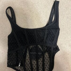 white fox black bustier top NWT size small